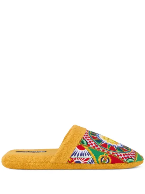 Dolce & Gabbana cotton terry slippers Yellow TCF001TCAAR
