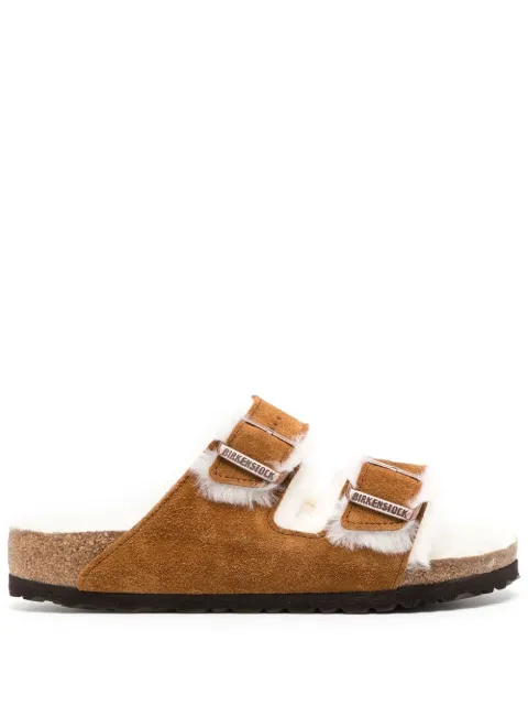 Birkenstock shearling-lined slip-on sandals Brown 1001128