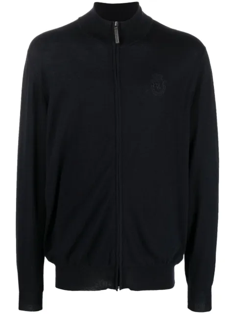 Billionaire Crest cashmere-blend zip-up jumper Blue BBCOMKO0925BKN001N