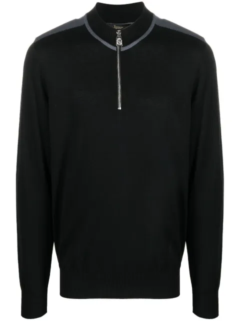 Billionaire zip collar silk-cotton jumper Black WABCMKK0202PKN002N