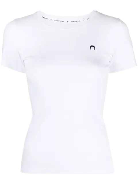 Marine Serre Crescent Moon organic-cotton T-shirt White WTO067WH10