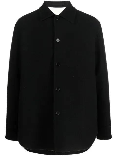 Jil Sander button-up wool shirt jacket Black J23BN0006J40020001