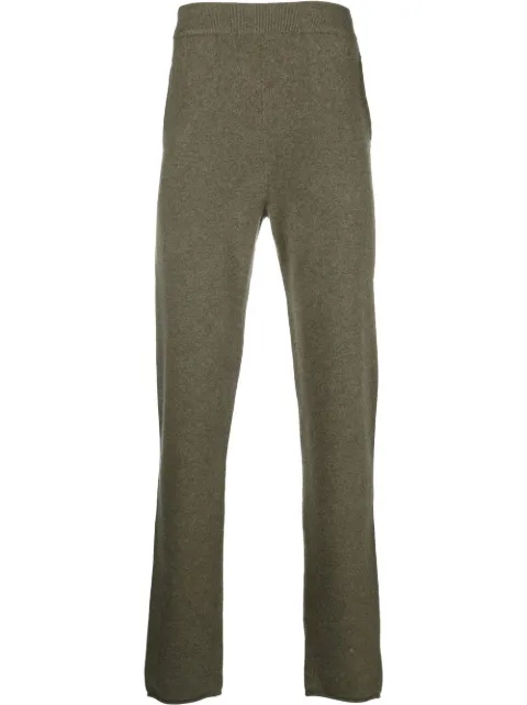 extreme cashmere fine-knit straight-leg trousers Green 03013501FE06