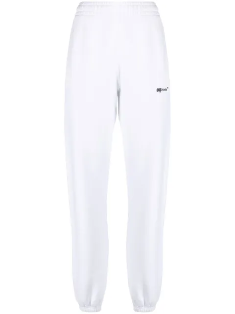 Off-White logo-print cotton track pants White OWCH006F22JER0020110