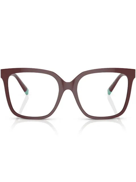 Tiffany & Co Eyewear logo-plaque square-frame sunglasses Red TF2227