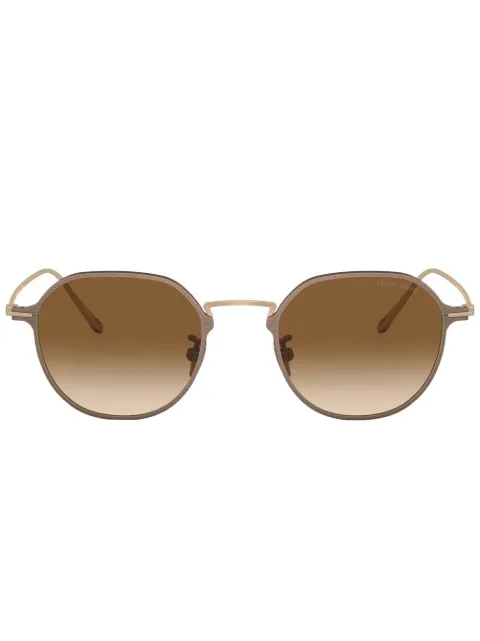 Giorgio Armani logo-print round-frame sunglasses Metallic AR6138T334051