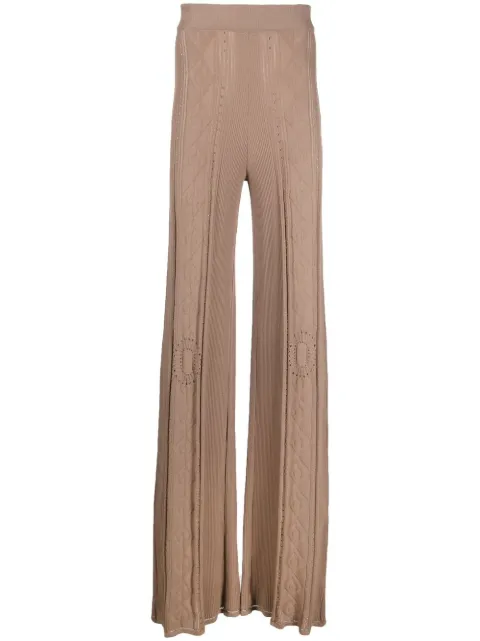 Marine Serre Neutral Pointelle Knit Trousers Neutrals P039SS23XKNIVI035
