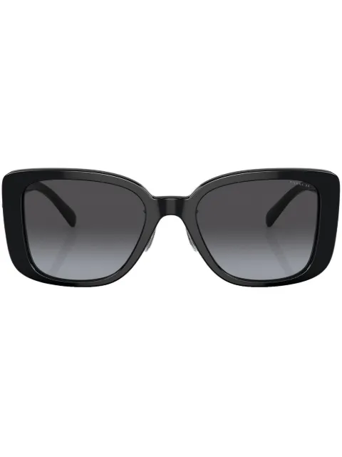 Coach logo-plaque square-frame sunglasses Black HC835250028G