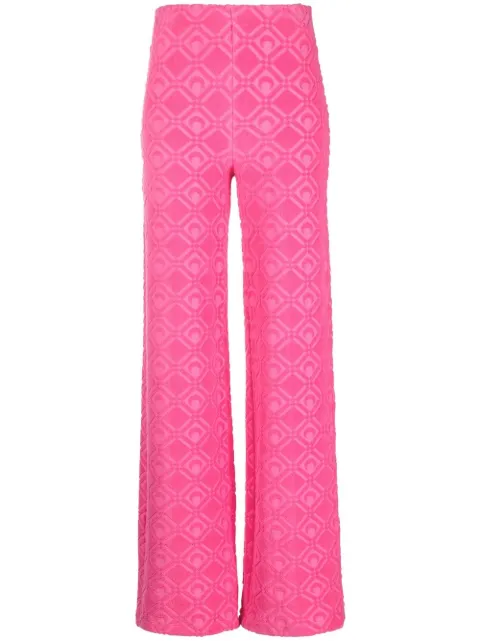 Marine Serre Moon Sponge flared trousers Pink P083SS23WJERC