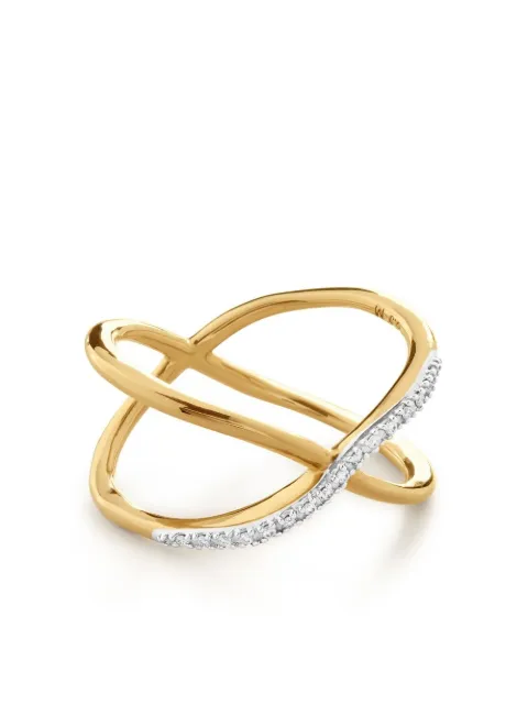 Monica Vinader Riva Diamond Kiss ring Gold GPRGRKISDIA