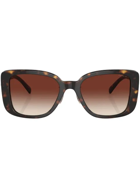 Coach tortoiseshell-effect square-frame sunglasses Green HC8352512013