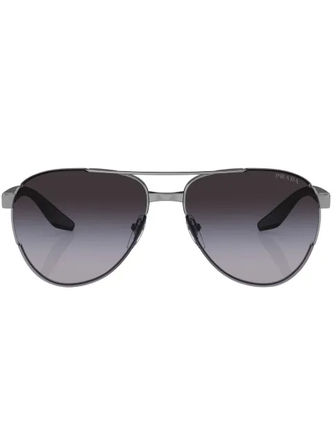 Prada Linea Rossa logo-print sunglasses Grey SPS51Y5AV09U