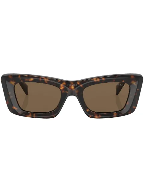 Prada Eyewear tortoiseshell-effect logo sunglasses Green SPR13Z2AU06B