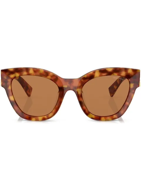 Miu Miu Eyewear tortoiseshell-effect cat-eye sunglasses Green SMU01Y4BW2Z1
