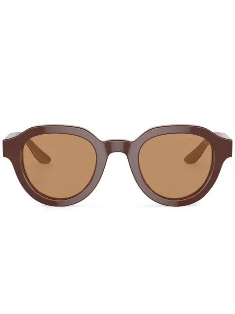 Giorgio Armani logo-print round-frame sunglasses Brown AR8172U