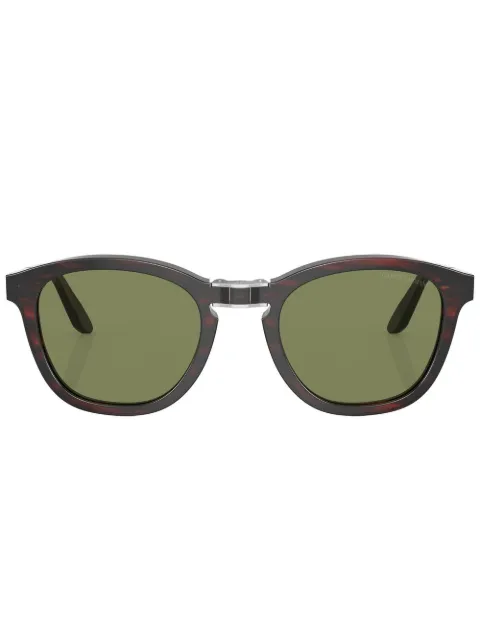 Giorgio Armani logo-print round-frame sunglasses Green AR817059634E