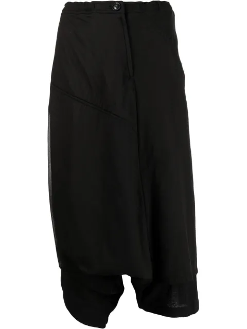 Y's asymmetric cropped trousers Black YVP108292