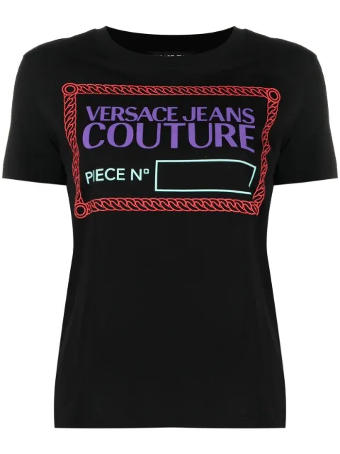 Versace Jeans Couture Piece Number-print T-shirt Black 73HAHT14CJ00T