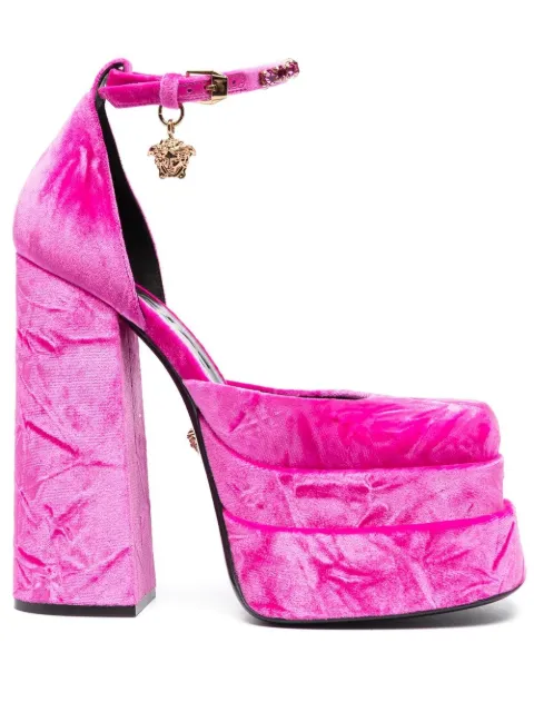 Versace medusa-charm velvet pumps Pink 10020051A06
