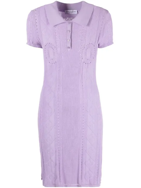 Marine Serre pointelle-knit tennis dress Purple D198SS23WKNIVI035