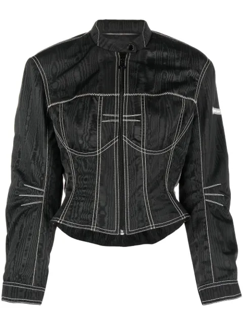 Marine Serre moiré-effect fitted jacket Black J080SS23WWOTPL0001