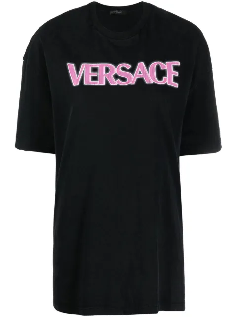 Versace logo-print cotton T-shirt Black 10081741A06534