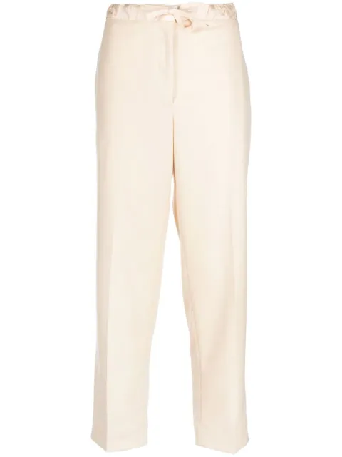 Jil Sander drawstring cropped trousers Neutrals J40KA0002JTN020