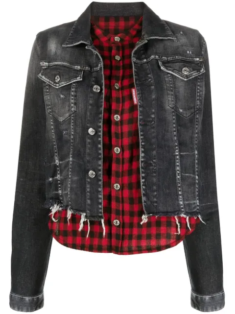DSQUARED2 shirt-insert denim jacket Grey S75AM0922S30503