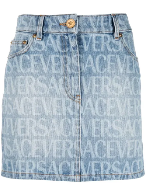 Versace Versace Allover denim miniskirt Blue 10091711A06237
