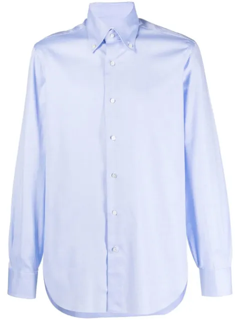 Barba point-collar cotton shirt Blue P01PZ5004U