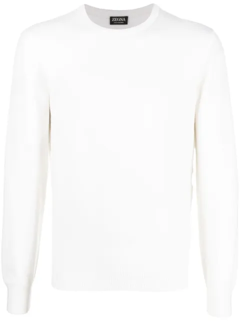 Zegna crew neck cashmere sweater White E8K10110