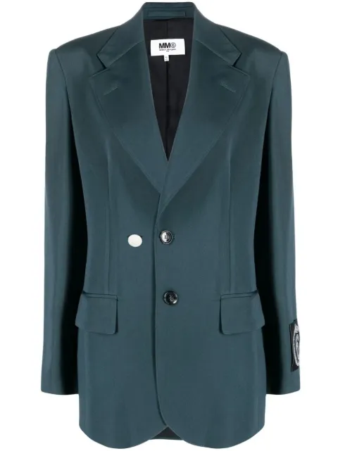 MM6 Maison Margiela single-breasted blazer Green S62BN0067S60351
