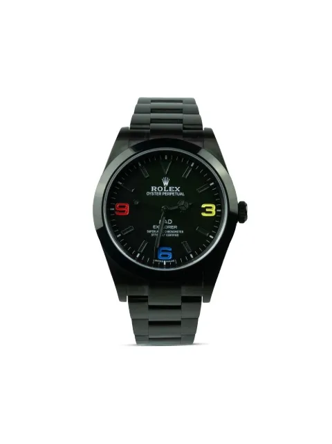MAD Paris customised pre-owned Explorer Rainbow 39mm Black EXPLORER
