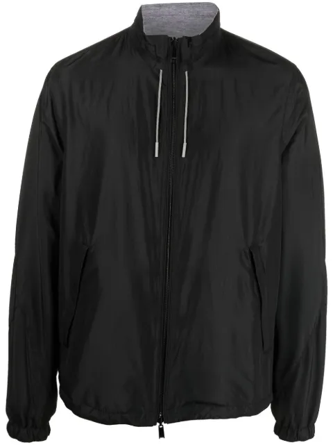 Zegna logo-print reversible jacket Black E7T337124B