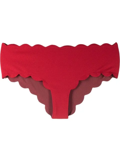 Marysia Spring scallop-edge bikini bottoms Red SB070