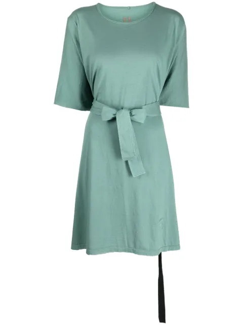 Rick Owens tie-front short-sleeved T-shirt Green DS02B4504RN