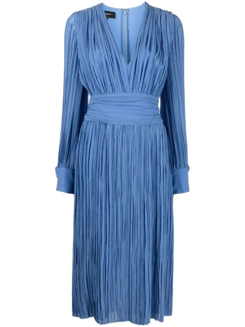 Rochas plissé-detail midi dress Blue ROPV50113ARV055
