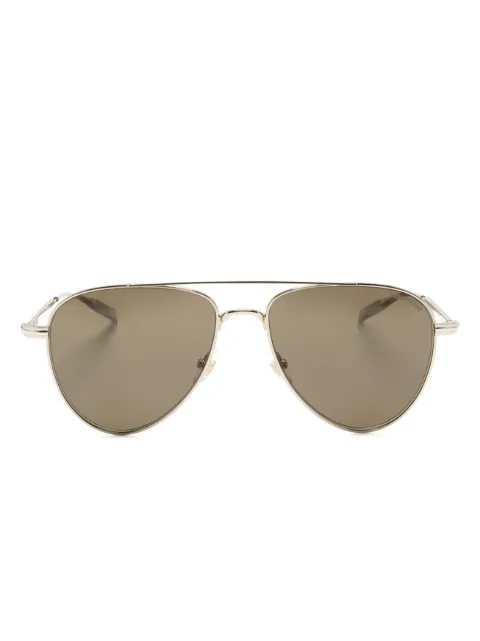 Montblanc logo-print round-frame sunglasses Gold MB0235S