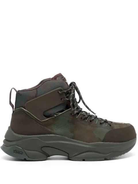 Undercover camouflage-print lace-up boots Brown UC1B4F011