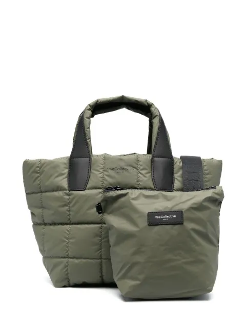 VeeCollective logo-print quilted tote bag Green 115201354