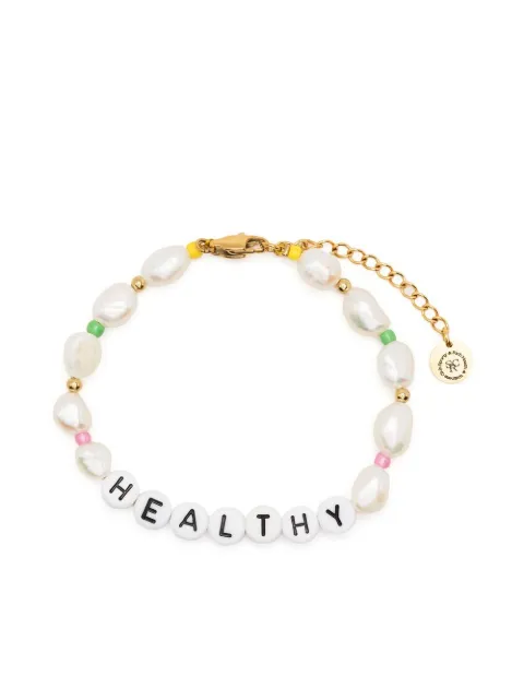 Sporty & Rich Healthy-lettered beaded bracelet AC472PE