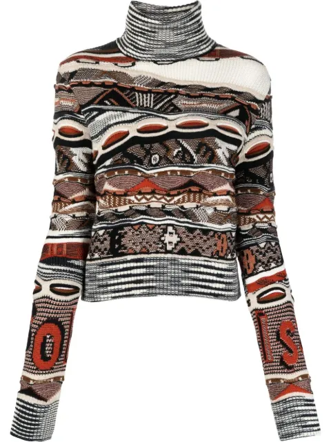 Missoni roll-neck knitted jumper Brown DS22WN1HBK017S