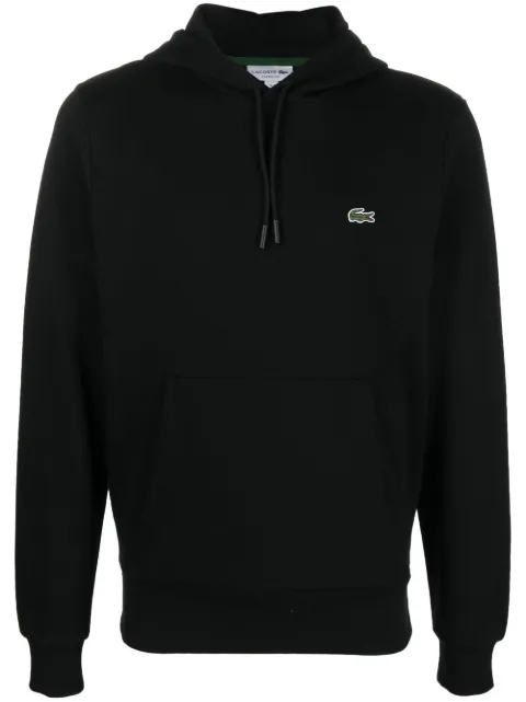 Lacoste logo-patch cotton hoodie Black SH9623