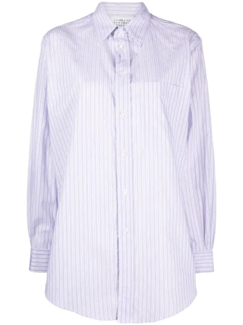 Maison Margiela pinstriped poplin shirt Blue SI0DL0001S52651
