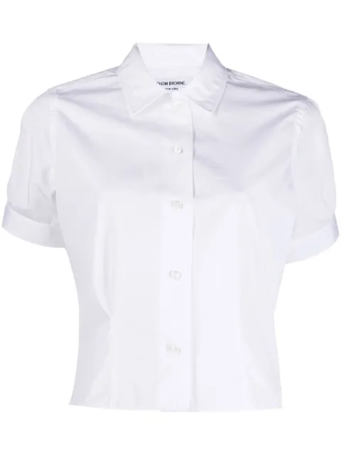Thom Browne cropped short-sleeve shirt White FLL138A03113