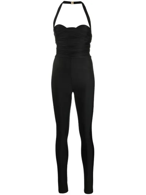 Saint Laurent ruched halterneck jumpsuit Black 689916Y7E15