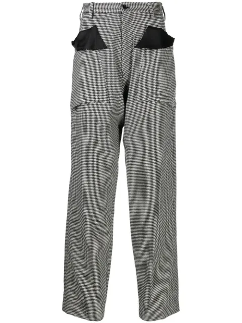 sulvam houndstooth wide tapered trousers White SQP01110