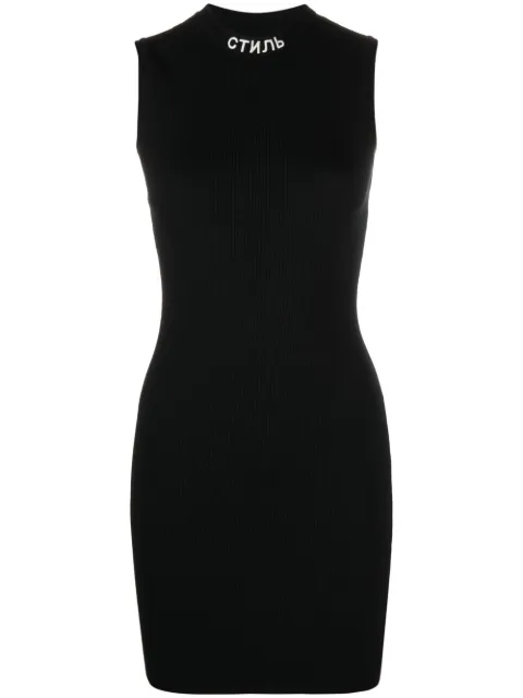 Heron Preston СТИЛЬ-motif knitted dress Black HWHI014C99KNI0011001