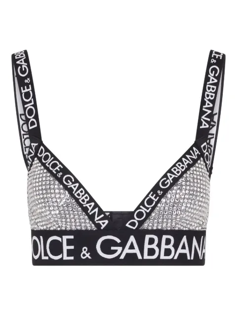 Dolce & Gabbana crystal mesh triangle bra Silver O1C36THLM4U