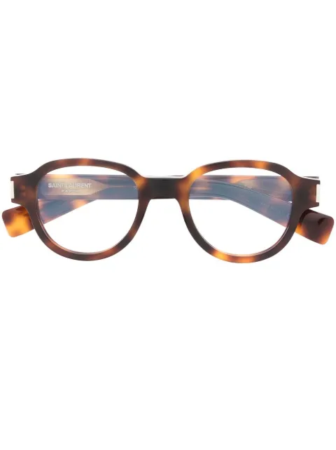 Saint Laurent Eyewear Brown Tortoiseshell Effect Glasses Brown SL546OPT